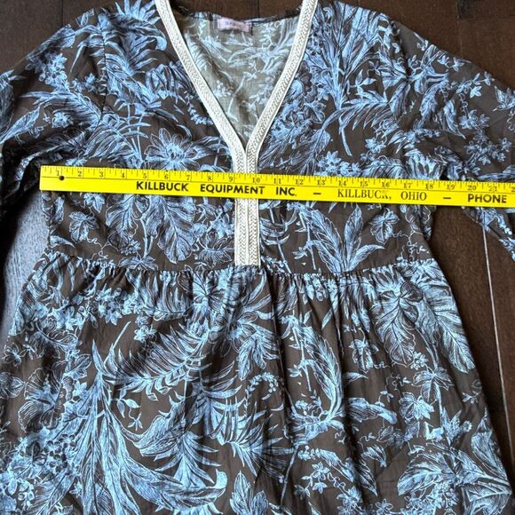 SAIPH womens Santorini knee length dress size medium made in Italy tiered bell s - Picture 14 of 15